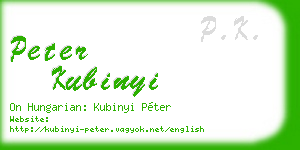 peter kubinyi business card